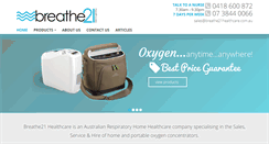 Desktop Screenshot of breathe21healthcare.com.au